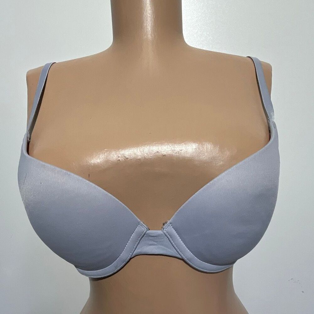 Victoria's‎ Secret PINK Wear Everywhere Push-Up Bra Light Blue Satin 32B C70